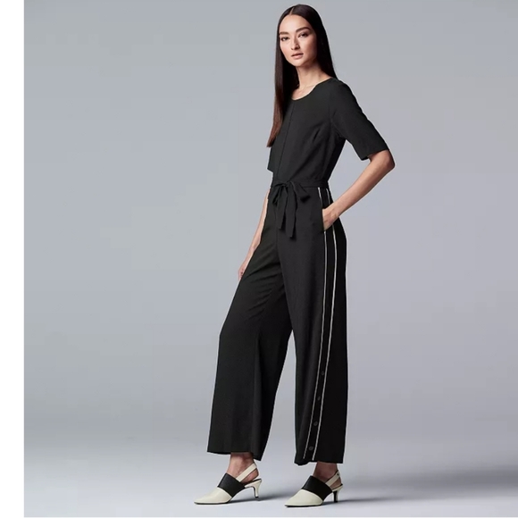 Simply Vera Vera Wang Side Stripe Jumpsuit - Picture 1 of 6